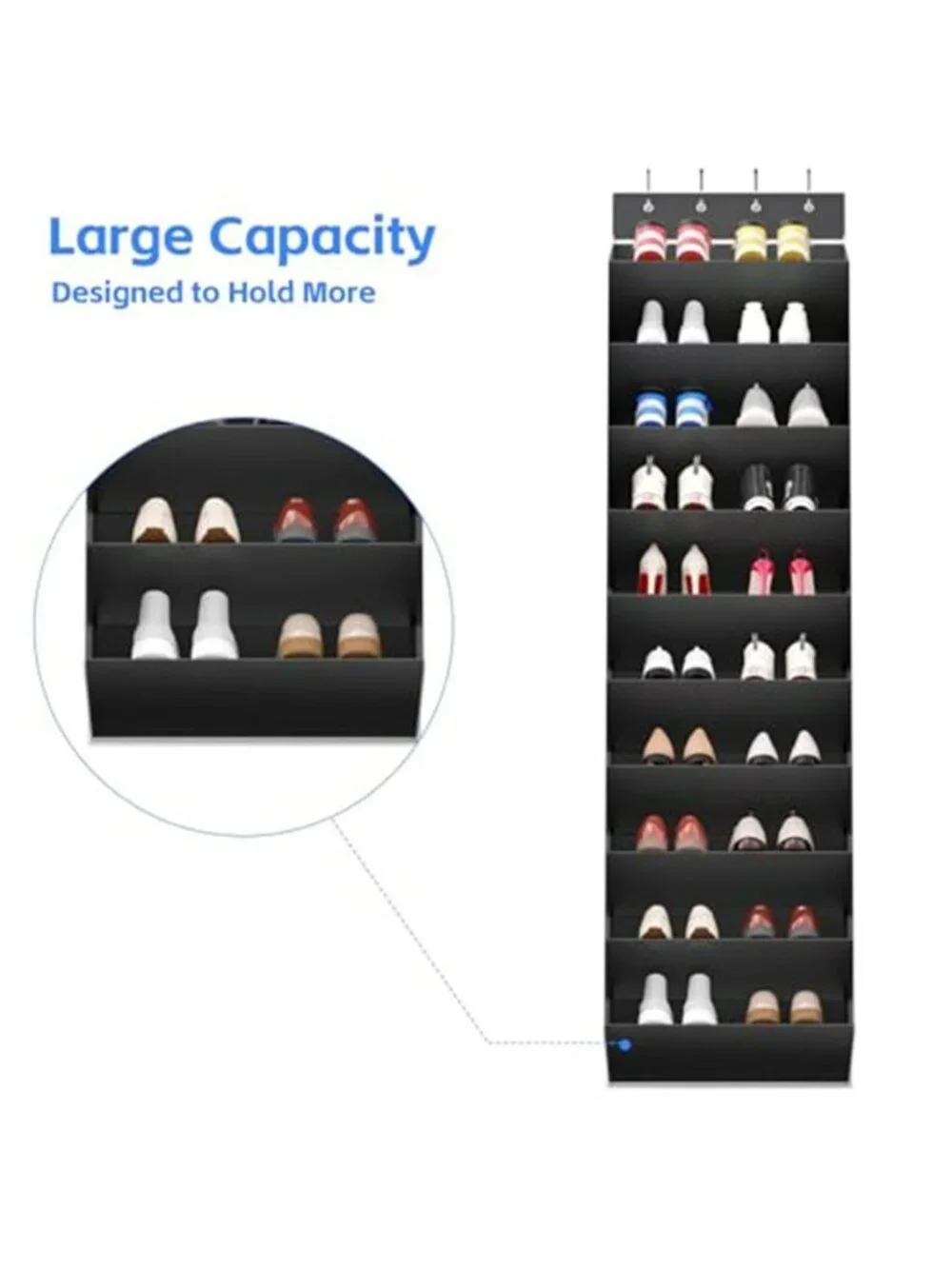 10 Tiers Large Size Over the Door Shoe Organizer Storage, Hanging Shoe